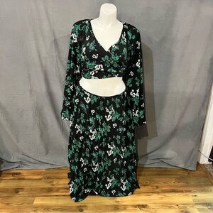 ASOS Black and Green Floral Dress